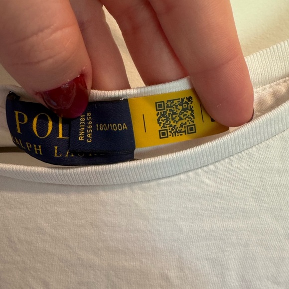 Ralph Lauren White Tee with Multicolor Logo - Picture 3 of 7